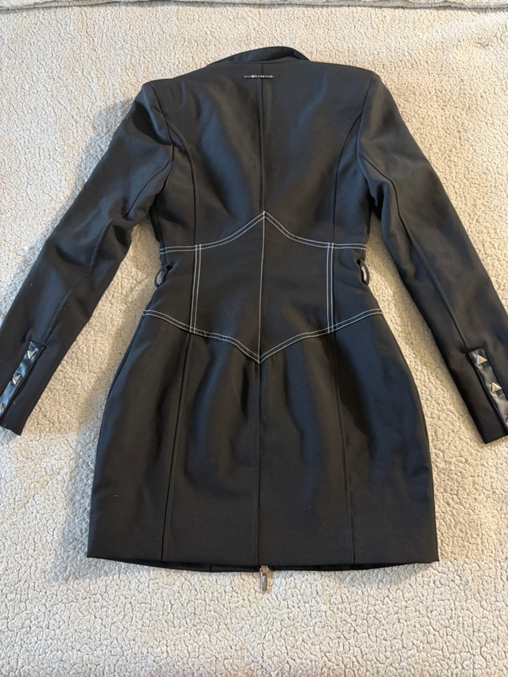 Maniere De Voir Corset Black Mini Blazer Dress Size 2 - Picture 8 of 8